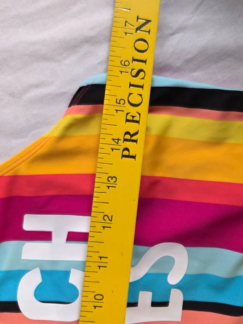 Wonder Nation Girls One Piece Swimsuit XXL 18 Rainbow Stripe Crossback  Beach